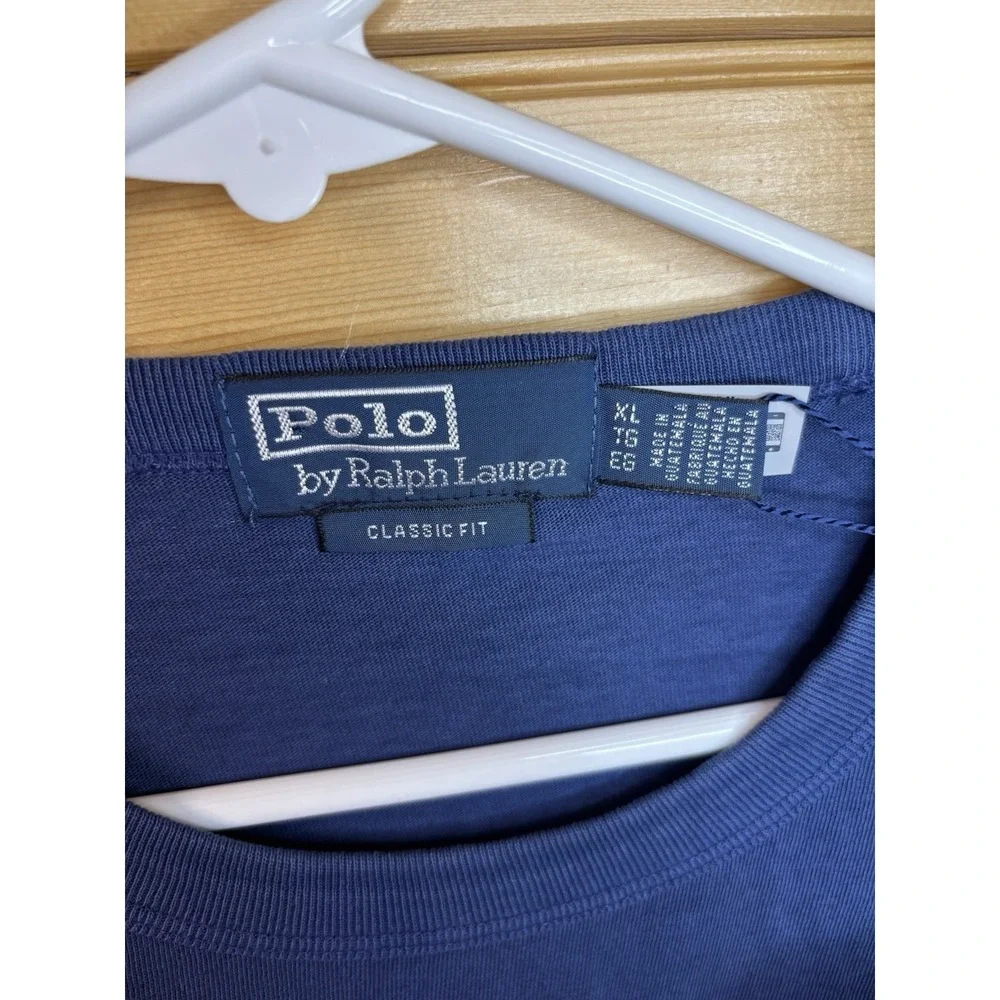 Polo by  Ralph Lauren Cote D' Azur Classic Fit T‎ Shirt Blue XL NWT Retro Style